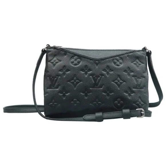 100% Authentic Louis Vuitton Pallas Black Monogram Leather Shoulder Bag - Picture 1 of 12